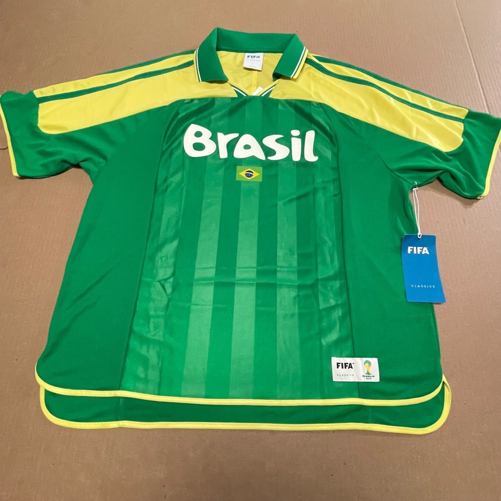 Gap X FIFA World Cup L Brasil Oversized Jersey Green Yellow Ouigi Theodore NWT